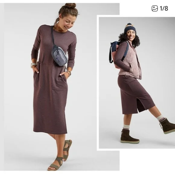 Title Nine Uprising Dress Lavender Size Large Sporty Atheisure Travel Cozy - Picture 2 of 14